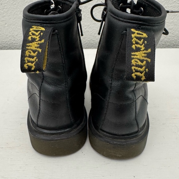 Dr Martens Delaney Black Leather Lace Up Combat Boots Kids Size 3 - Picture 9 of 14